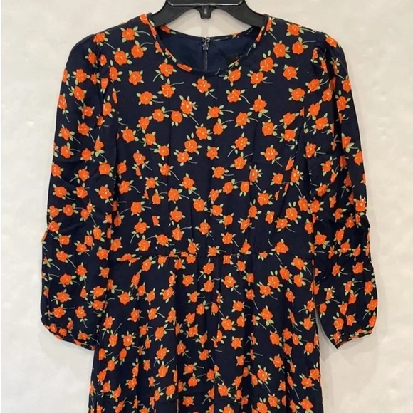 J Crew Flowy Tiered Midi Dress In Poppy Fields Size 0 - Picture 7 of 10